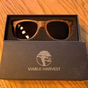Viable Harvest walnut men’s sunglasses.  All wood with polarized lenses.